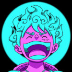 Neon Gear 5 Luffy One Piece Poster