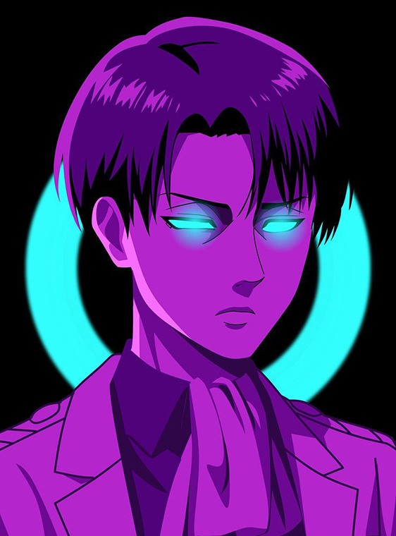 Neon Levi Ackerman Attack on Titan Poster