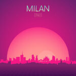 Neon Milan Skyline Poster
