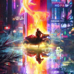 Neon Reflection Cyberpunk 2077 Video Game Poster