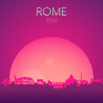 Neon Rome Skyline Poster
