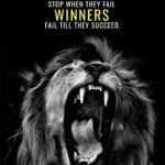 Winners fall when they succeed animal motivational Poster