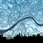 New Castle Skyline England Maps Poster