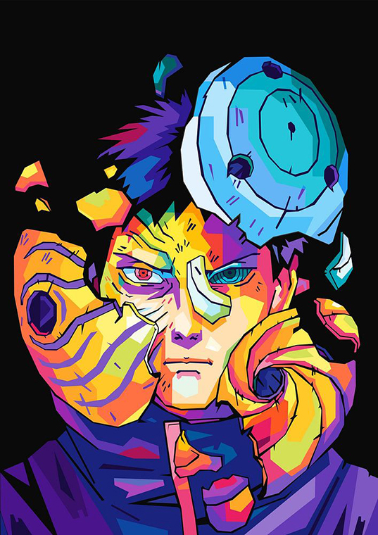 Obito Uchiha Three Mask Naruto Pop art Poster