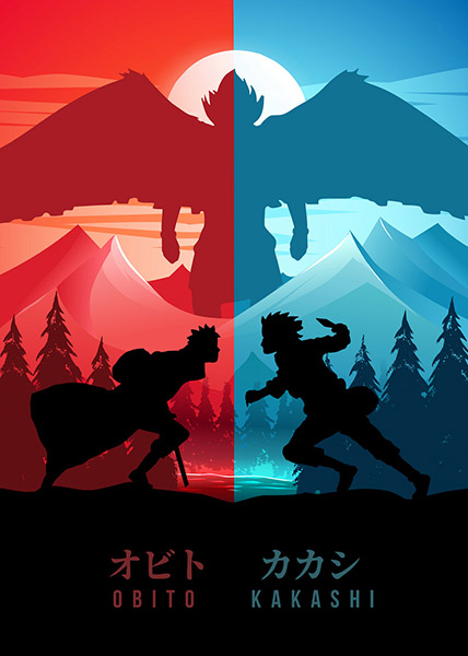 Obito vs Kakashi Naruto Shippuden Poster