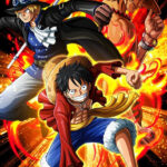 One Piece Luffy and Sabo Meetup in Dress rosa Poster