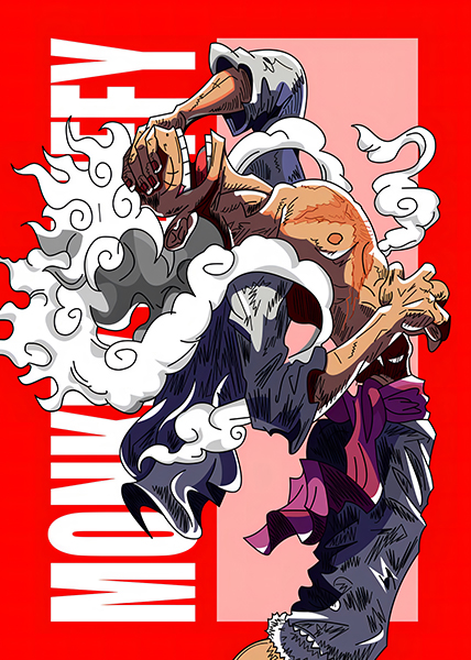 One Piece Luffy Gear 5 anime Poster