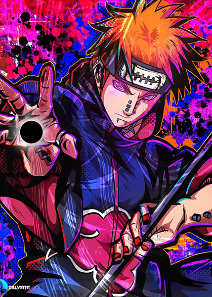 Pain Leader of Akatsuki Naruto Shippuden Anime Comic Poster