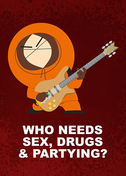 Partying kenny South Park Poster