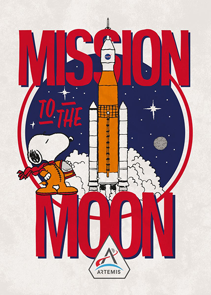 Peanuts Mission to the Moon Poster