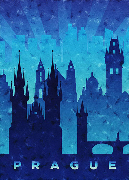 Prague Capital of the Czech Republic Travel Poster