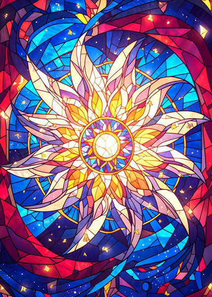 Radiant sunburst design exuding inspirational and magical vibes Poster