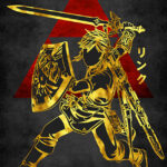 Red Golden anime Poster