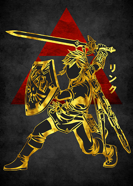 Red Golden anime Poster