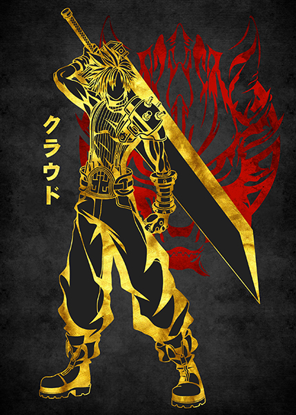 Red Golden Cloud anime Poster