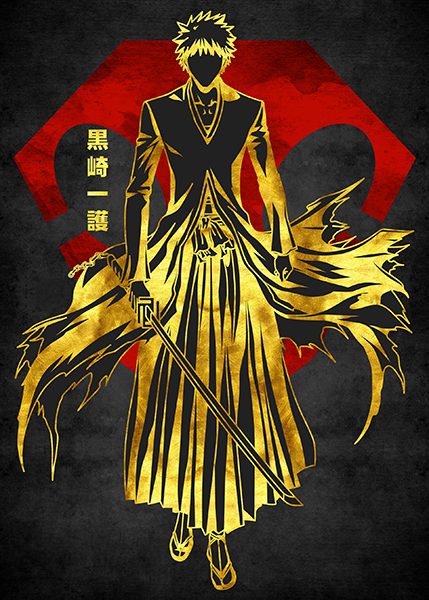 Red Golden Ichigo Bleach anime Poster