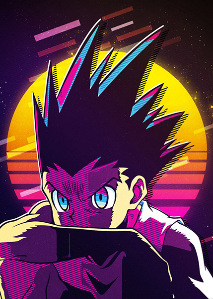 Retro Cyberpunk Gon HxH Poster