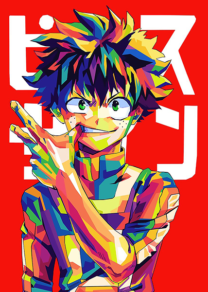 Retro Izuku Midoriya My Hero Academia Japanese anime Poster