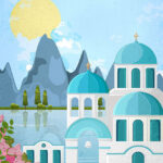 Santorini Travel Poster