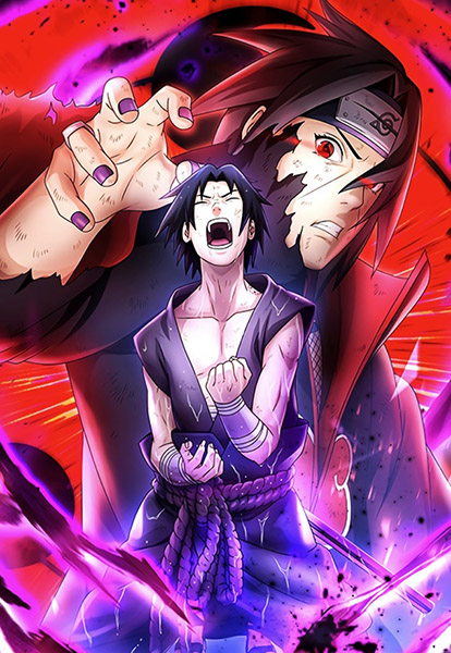 Sasuke and Itachi Naruto Shippuden Comic Poster