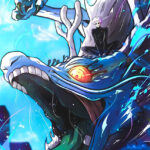 Satoru Gojo Riding the Dragon Jujutsu Kaisen Poster