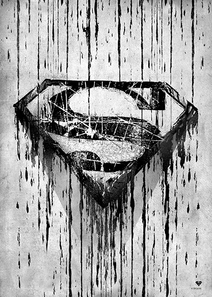 Scratched Symbol of Hope Superman Poster