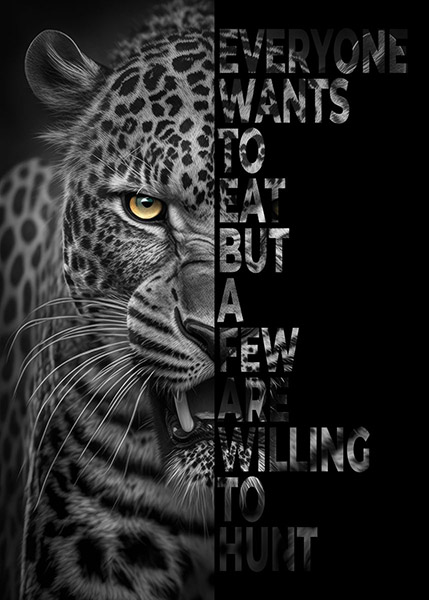 Settle for Hunt animal motivational Poster