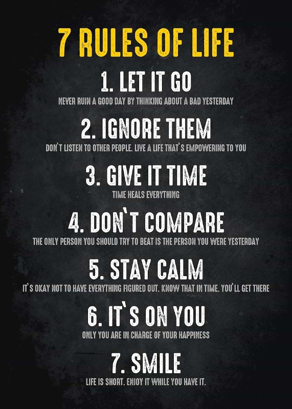 Seven Rules Of Life Poster