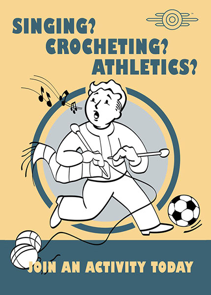 Singing Crocheting Athletics Join an activity Today Gaming Poster