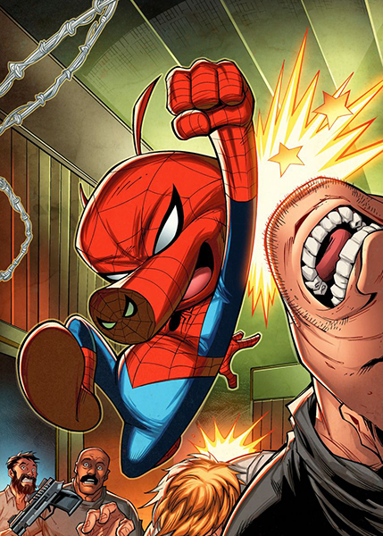 Spider Man Fight spider ham Poster
