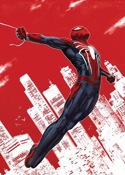 Spider Man painting Town Red Minimal Poster