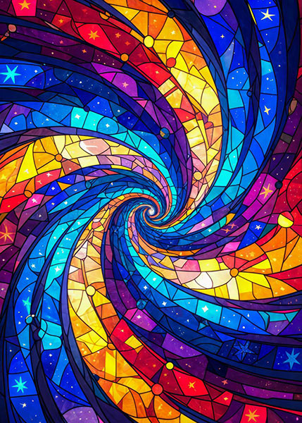 Spiral of Starlight and Cosmic elements Poster