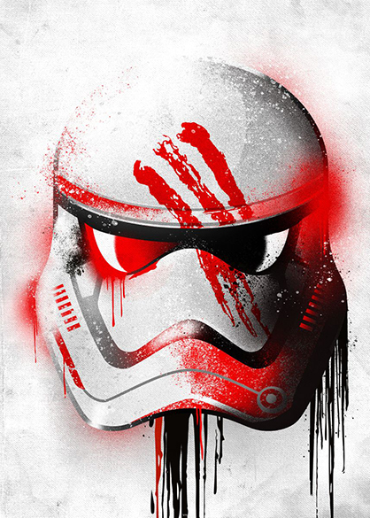 Star wars Finn Stormtrooper Graffitti Helmet Poster
