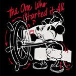 Steamboat Willie Outlines Mickey Mouse Poster