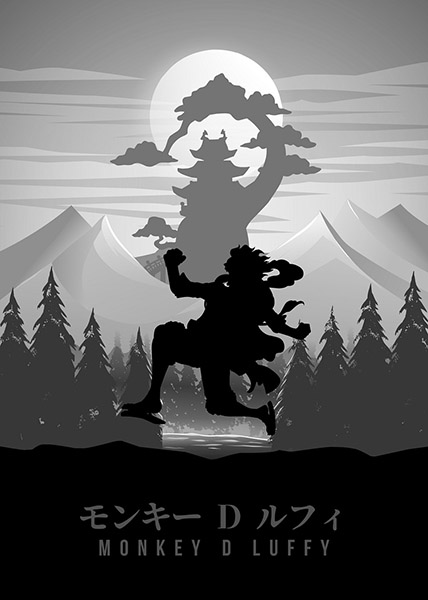 Straw hat Luffy Gear 5 Minimal One Piece Poster