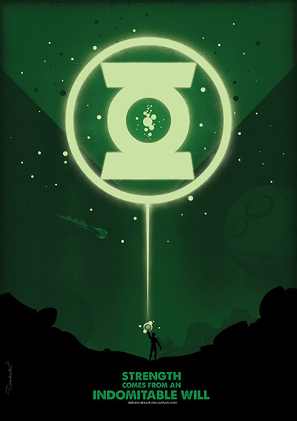 Strength comes from Indomitable Will Green Lantern Poster