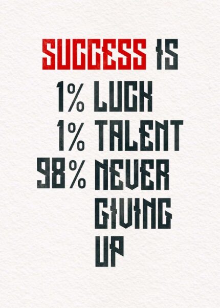 Success Is On White Poster