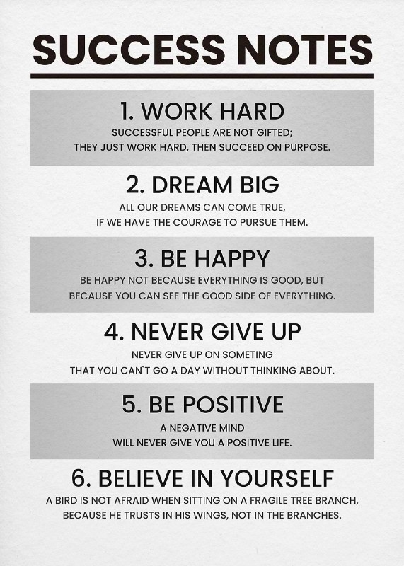 Success Notes Simple Dsn Poster