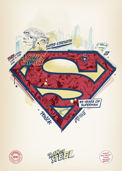 Superman 85th anniversary logo Poster