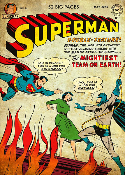 Superman and Batman Comics Poster