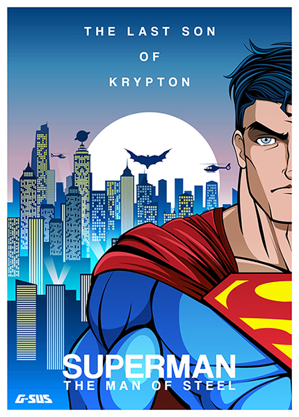 Superman Man of Steel art Poster