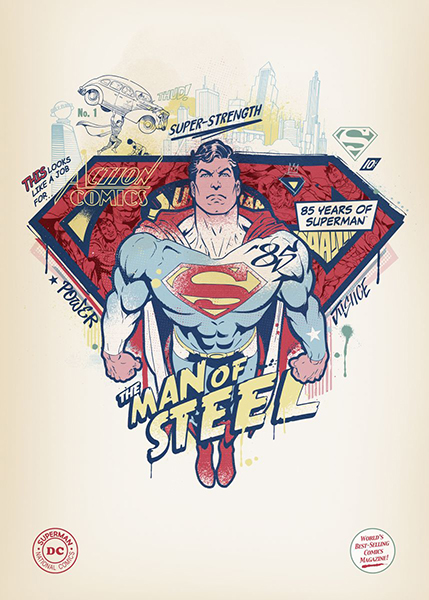 Superman Man of Steel Comic Poster