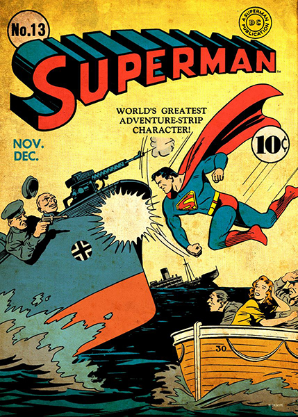 Superman Saves people from rouge Nazis Comic Poster