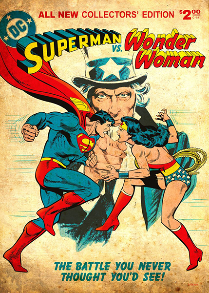 Superman vs Wonder Woman Battle of fists Poster