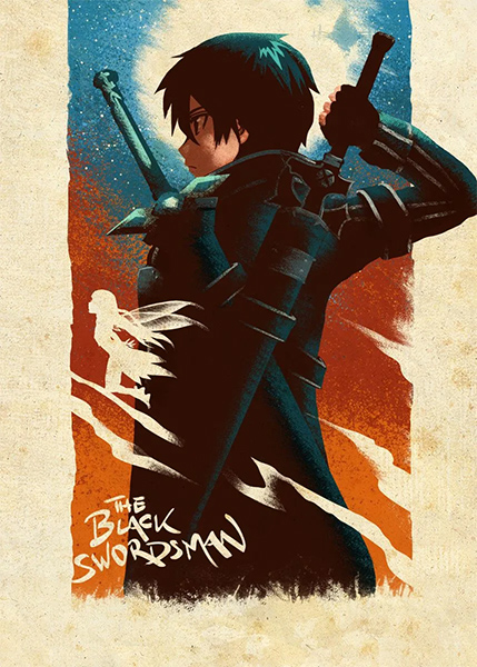 The Black Swordsman Sword art Online anime Poster