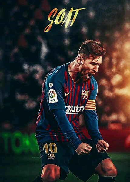 The GOAT Lionel Messi Football Poster