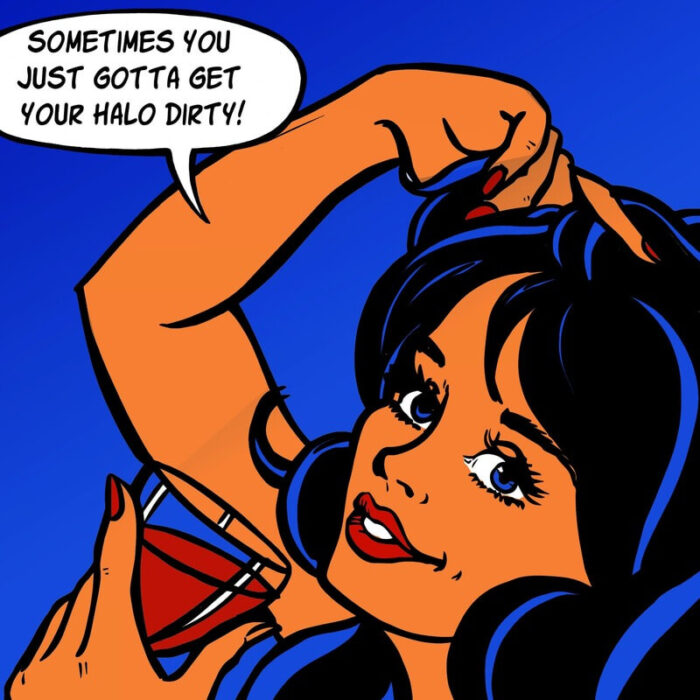 Get Your Halo Dirty Girl Popart Poster
