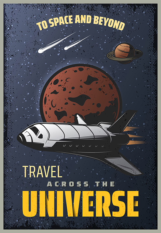 Travel Across the Universe Space Poster