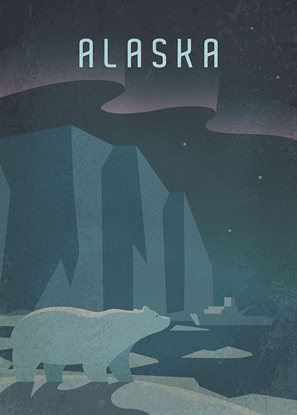 United States of America Alaska Travel Poster