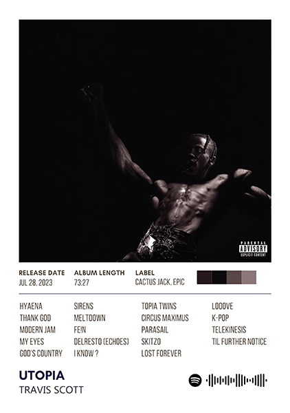 Utopia by Travis Scott Album Poster